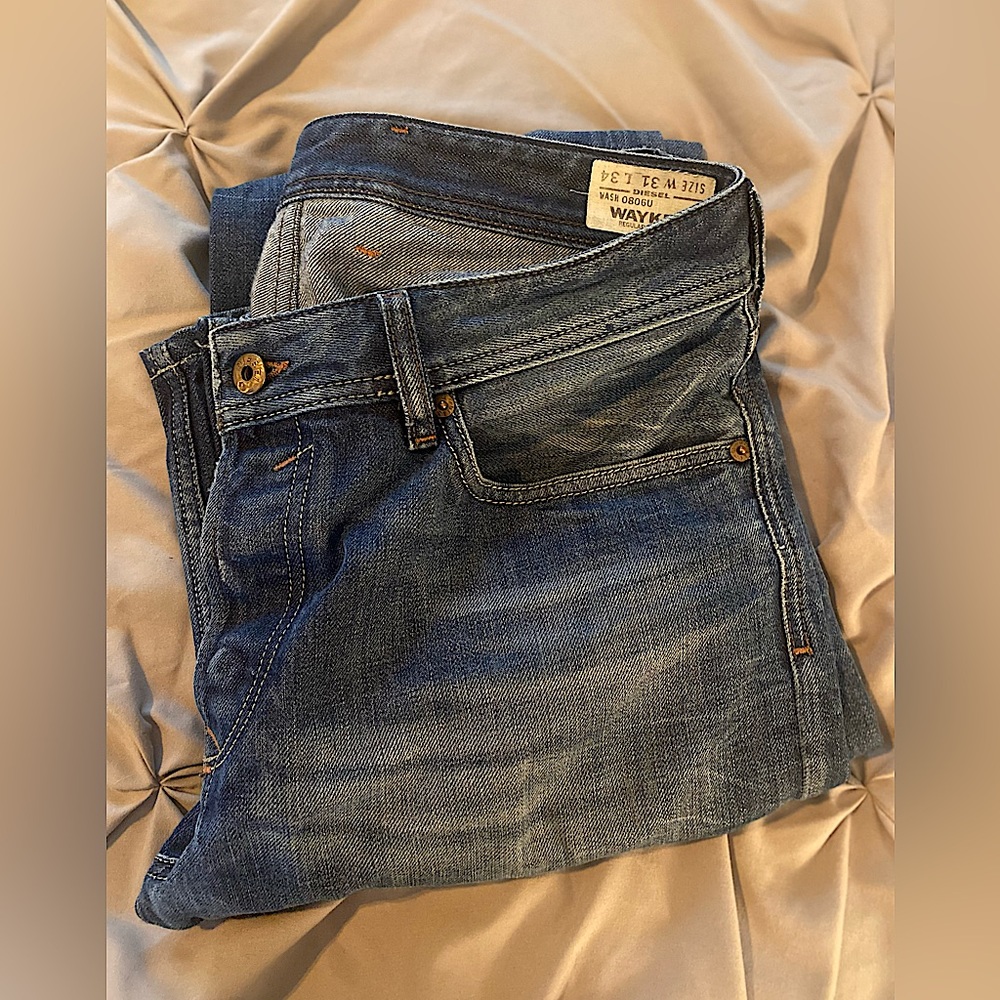 Diesel Waykee Regular Straight far blue jeans 31x34” in great shape